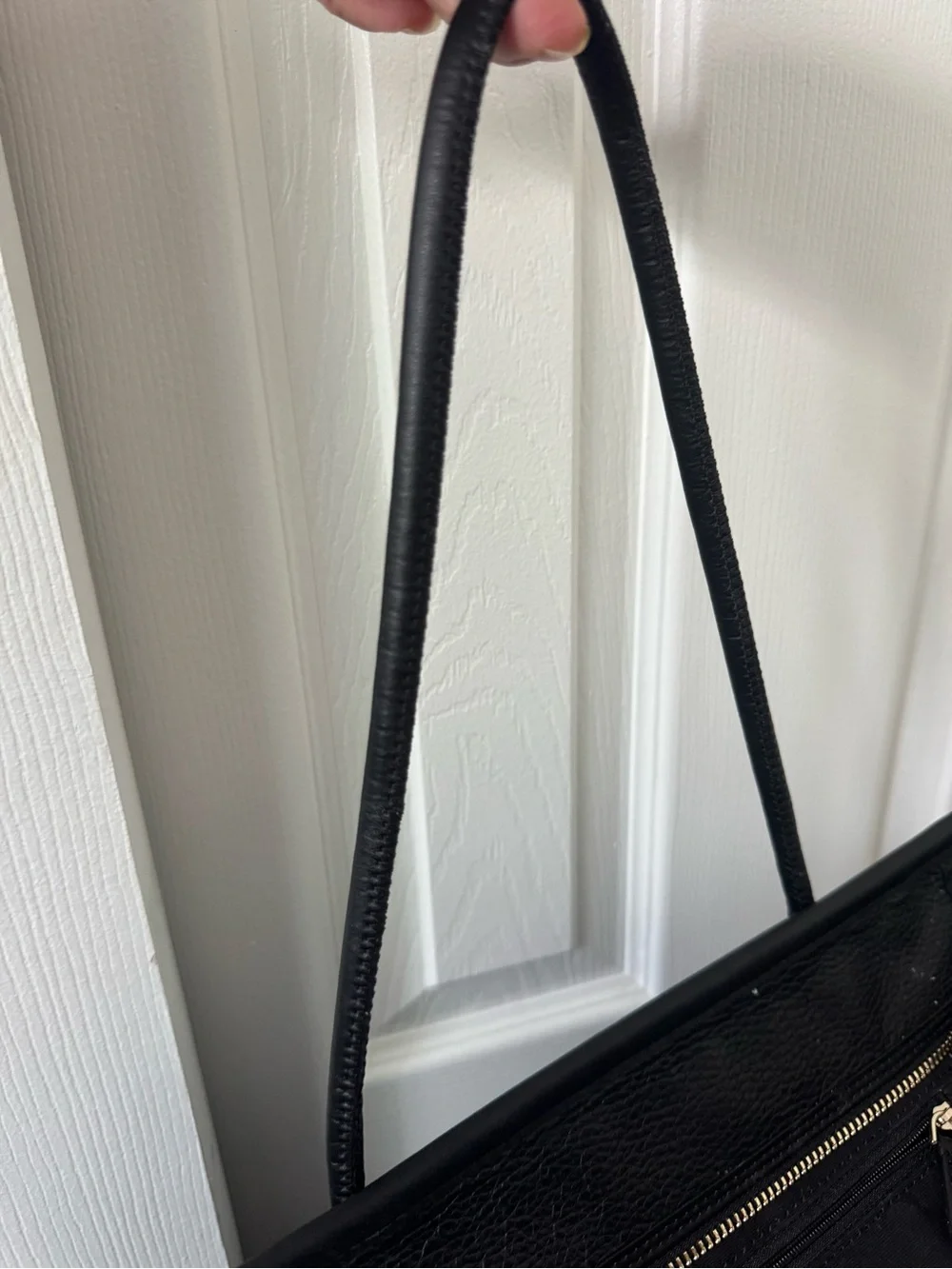 Kate Spade Ella Tote Black Pebbled Leather Logo with White Print
